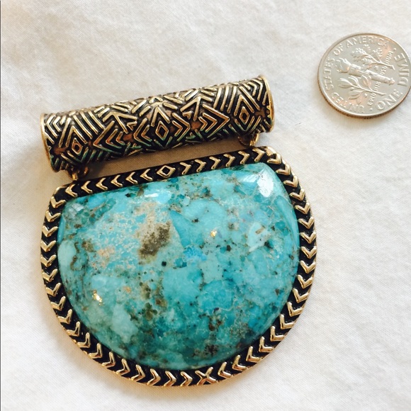 Genuine Turquoise Pendant!!! Gorgeous!!! - Picture 2 of 3
